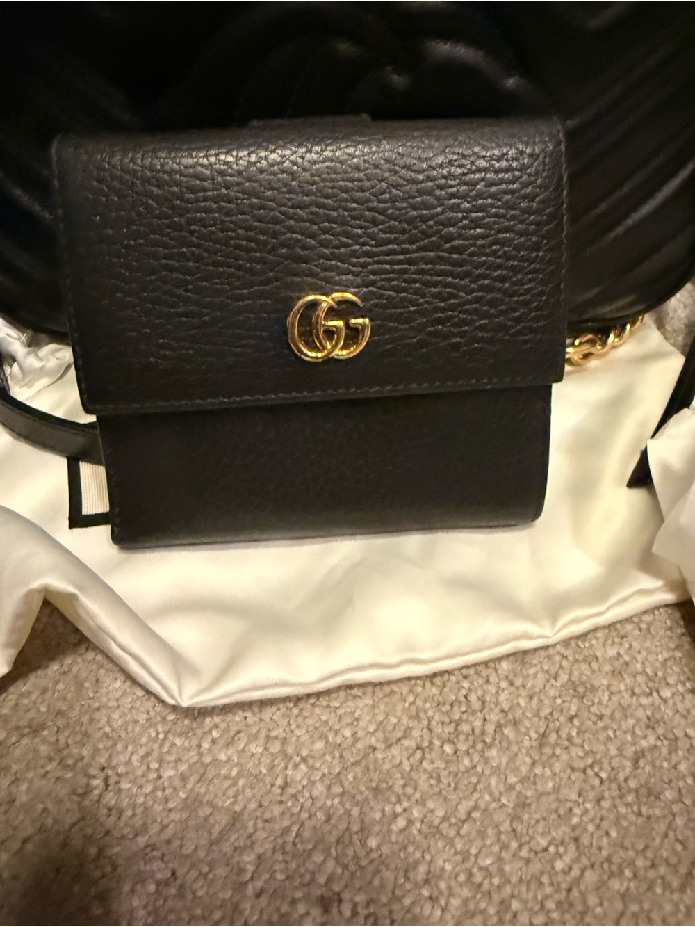 Marmont French Flap Double G Logo Wallet